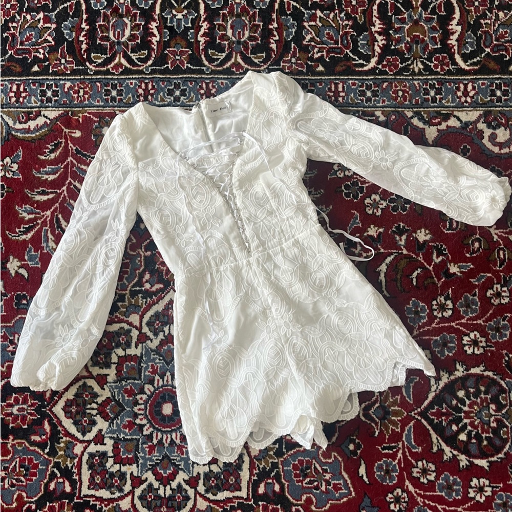 Line & Dot Ivory Lace Romper